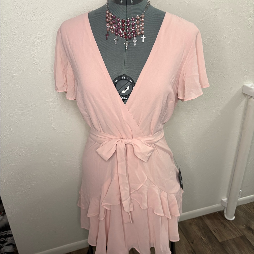Lulu's Blush Pink Wrap Dress